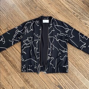 Babaton bomber jacket with wolf print